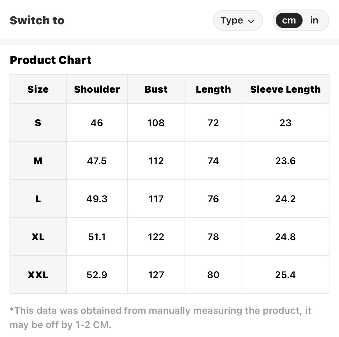 Size Chart